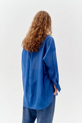 limited блуза шифон голубая